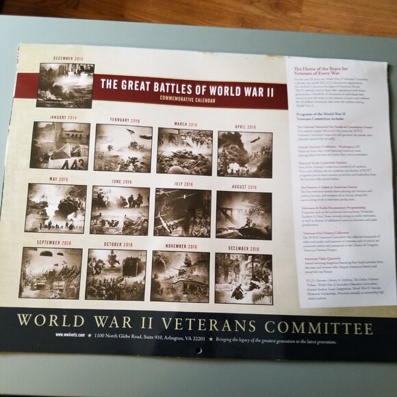 The Great Battles of WWII Veteran calendar 2016 - Picture 2 of 7